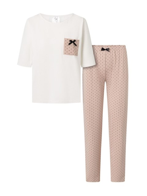 Piżama Eliza Ecru-Powder Pink L Piżama Eliza Ecru-Powder Pink L