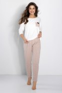 Piżama Eliza Ecru-Powder Pink M