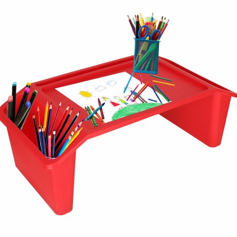 Stolik pod laptopa z organizerem podróżny samochodowy dla dzieci z kieszeniami śniadaniowy podstawka przenośny stabilny czerwony Stolik pod laptopa z organizerem podróżny samochodowy dla dzieci z kieszeniami śniadaniowy podstawka przenośny stabilny czerwony