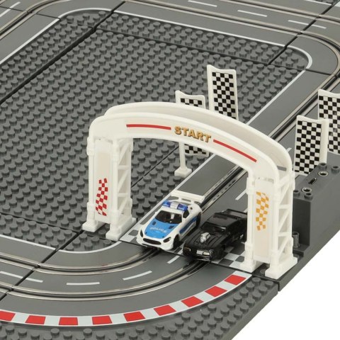 Tor samochodowy wyścigowy policyjny elektryczny + 2 auta klocki konstrukcyjne GD-01 Tor samochodowy wyścigowy policyjny elektryczny + 2 auta klocki konstrukcyjne GD-01