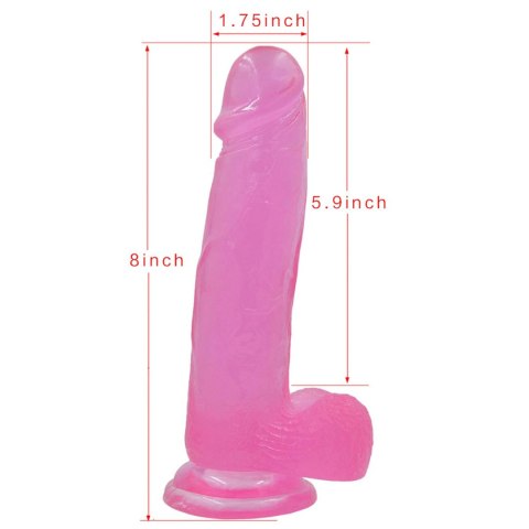 8"" Jelly Studs Crystal Dildo Large Pink 8"" Jelly Studs Crystal Dildo Large Pink