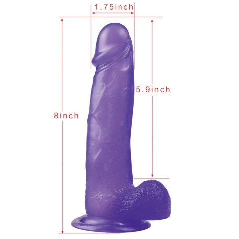 8"" Jelly Studs Crystal Dildo Large Purple 8"" Jelly Studs Crystal Dildo Large Purple