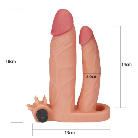 Add 1"" Pleasure X Tender Vibrating Double Penis Sleeve Add 1"" Pleasure X Tender Vibrating Double Penis Sleeve