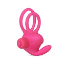 Power Clit Duo Silicone Cockring Pink