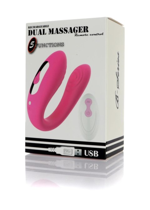 Stymulator - Massager Dual Vibrator USB 5 Functions / Remote Control Stymulator - Massager Dual Vibrator USB 5 Functions / Remote Control