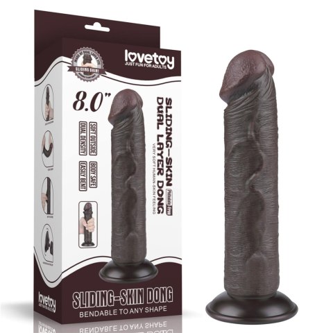 8'' Sliding Skin Dual Layer Dong Black 8'' Sliding Skin Dual Layer Dong Black
