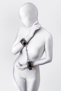 Anonymo handcuffs, PU leather, print, 19.5 cm