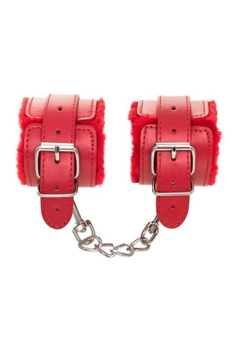 Anonymo handcuffs, PU leather, red, 27 cm