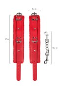 Anonymo handcuffs, PU leather, red, 27 cm
