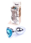 Plug-Jewellery Silver Heart PLUG- Light Blue