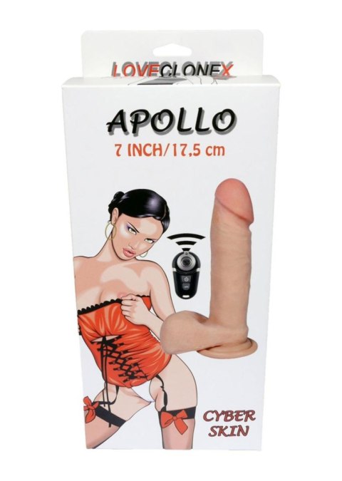 Dildo - APOLLO-LOVECLONEX - 20 cm - 10 trybów rotacji ładowanie usb