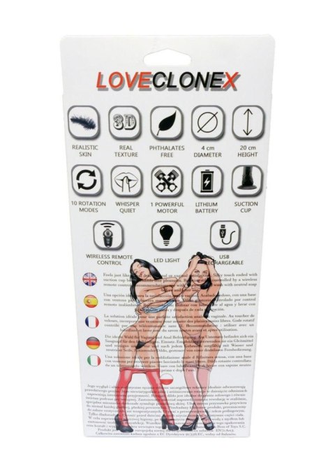 Dildo - APOLLO-LOVECLONEX - 20 cm - 10 trybów rotacji ładowanie usb