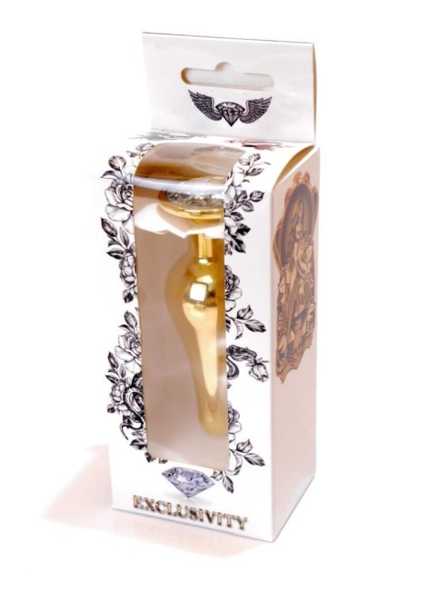 Plug-Jewellery Gold BUTT PLUG- Clear