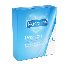 Pasante Ribbed Passion Condoms 3 pcs