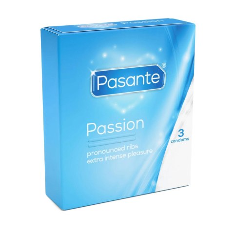 Pasante Ribbed Passion Condoms 3 pcs
