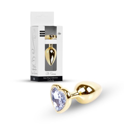 Plug-Jewellery Gold Heart PLUG- Clear