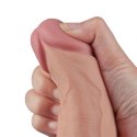 10" REAL SOFTEE Rechargeable TPE Vibrating Dildo(Flesh)
