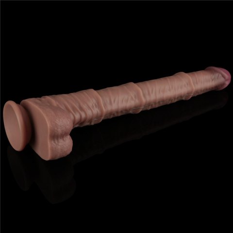 16'' Dual Layered Bendable Silicone Cock XXL(Flesh)