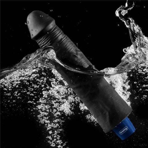 9.5" REAL SOFTEE Rechargeable TPE Vibrating Dildo(Black