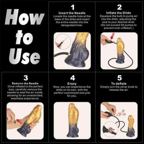 8'' Dual Density Silicone Inflatable Dildo