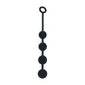Round Silicone Anal Balls - L - 40mm - Black