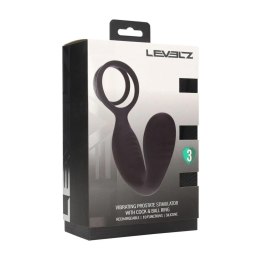 Vibrating Silicone Prostate Stimulator with Cock and Ball Ring - Black