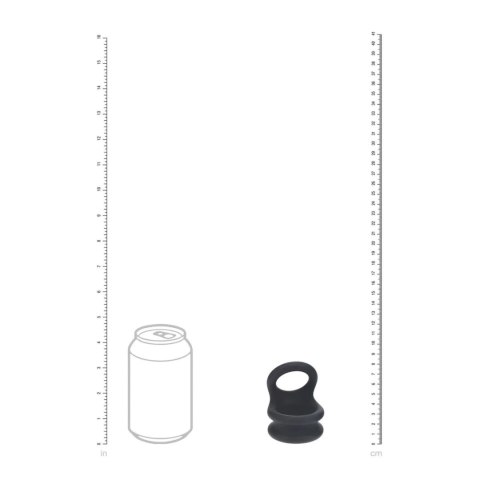 Wide Double O Silicone Cockring - L - Black