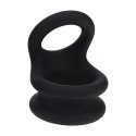 Wide Double O Silicone Cockring - M - Black
