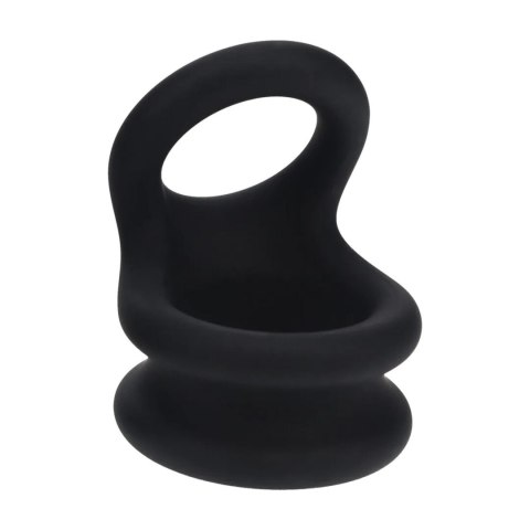 Wide Double O Silicone Cockring - M - Black