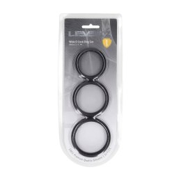 Wide O Silicone Cockring Set of 3 - L/XL/XXL - Black