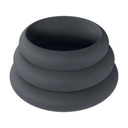 Wide O Silicone Cockring Set of 3 - S/M/L - Black