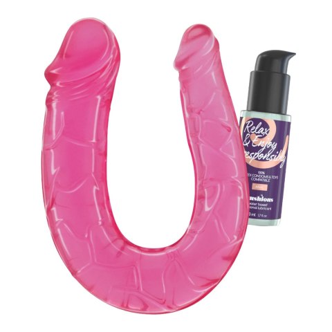 CRUSHIOUS DEEP DIVER DOUBLE DILDO WITH ANAL LUBRICANT 50ML PINK