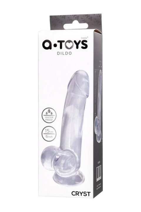 Realistic dildo A-Toys by TOYFA Cryst, TPE, transparent, 15 cm