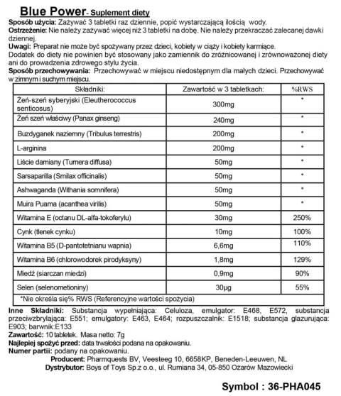 Blue Power - Stimulating Capsules