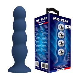 Mr. Play Metal & Liquid Silicone Anal Plug with 4 Metal Balls