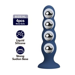 Mr. Play Metal & Liquid Silicone Anal Plug with 4 Metal Balls
