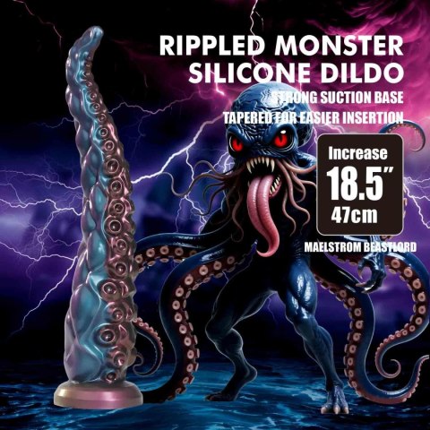Power Monsters Maelstrom Beastlord - 47 cm Rippled Monster Silicone Dildo