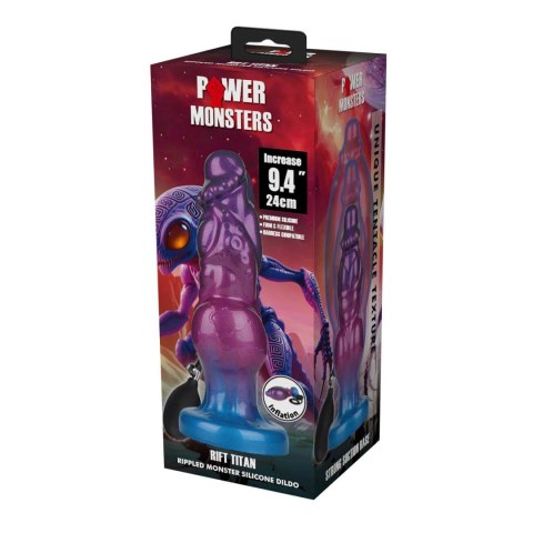 Power Monsters Rift Titan - 24 cm Rippled Monster Silicone Dildo
