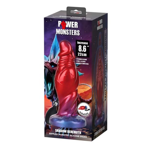 Power Monsters Shadow Behemoth - 22 cm Rippled Monster Silicone Dildo