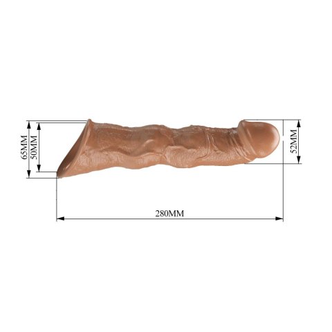 Pretty Love Extension Penis Sleeve with Modular Length Blocks Brown - 28 cm