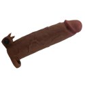 Pretty Love Xerxes - 22 cm Vibrating Penis Sleeve, Dark Brown
