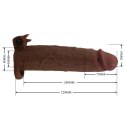 Pretty Love Xerxes - 22 cm Vibrating Penis Sleeve, Dark Brown