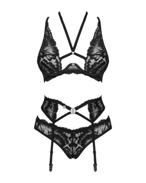 Bielizna-Alessya komplet 3-częściowy czarny M/L