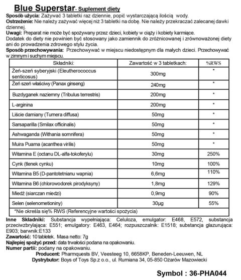 Blue Superstar - Stimulating Capsules