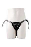 STRAPON BLACK PU HARNESS WITH TWO RINGS