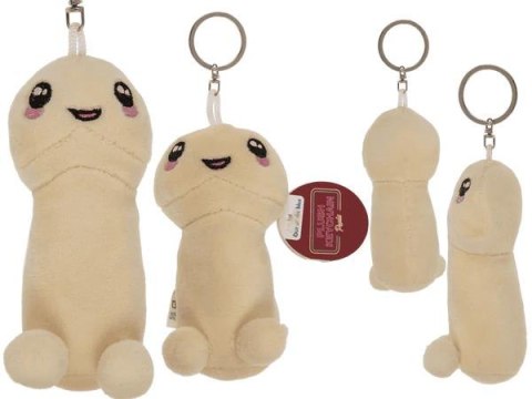 Metalowy brelok z pluszowym penisem