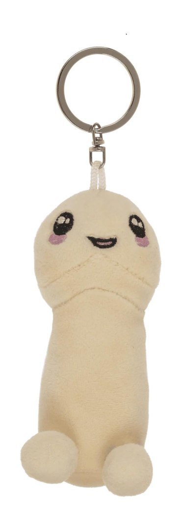 Metalowy brelok z pluszowym penisem