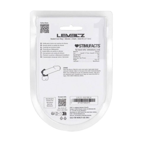 Beaded Silicone Cockring - S - 30mm - Black