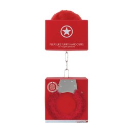 Pleasure Handcuffs Furry Red