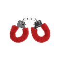 Pleasure Handcuffs Furry Red